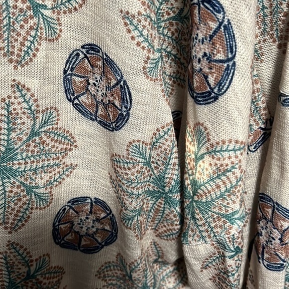 Suzanne Betro Taupe & Arcadia Green Geometric Kimono – Size 4X - Picture 4 of 7